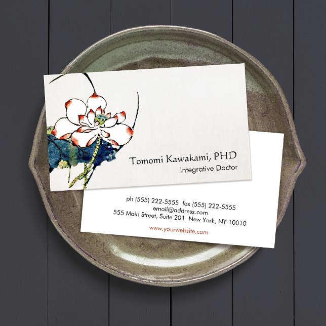 Vit Lotus Flower Holistic and Natural Medicine Visitkort (Skapare uppladdad)
