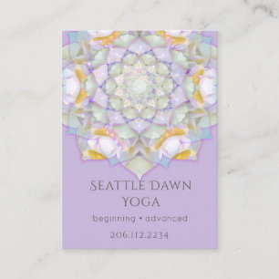 Vit Lotus Mandala Modern Yoga Instruktör Visitkort
