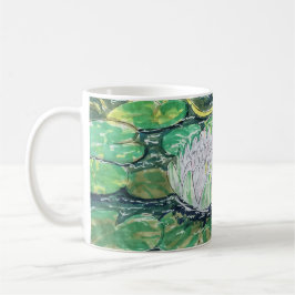 Vit Lotus och Näckrosblad Kaffemugg