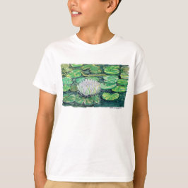 Vit Lotus och Näckrosblad T Shirt