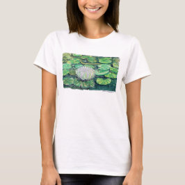 Vit Lotus och Näckrosblad T Shirt
