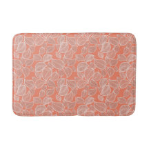 Vit Löv på Orange Bath Mat