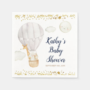 Vit Luftballong, jungle Baby Shower Pappersservett