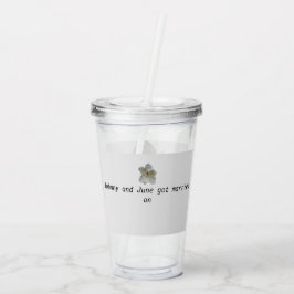 Vit Magnolia-blomma på Akryltumbler Take Away Mugg