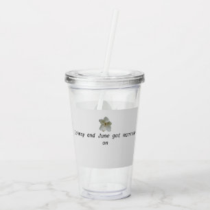 Vit Magnolia-blomma på Akryltumbler Take Away Mugg