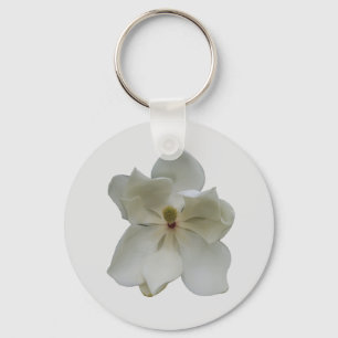 Vit Magnolia-blomma på en nyckelring