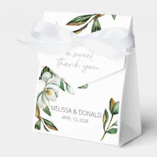 Vit Magnolia Blommig Bröllopspresentlåda Presentaskar