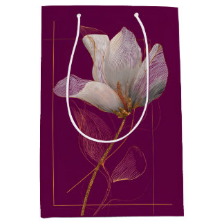 Vit Magnolia Guldlinje Magenta
