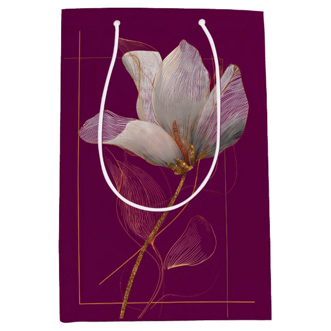 Vit Magnolia Guldlinje Magenta (Framsidan)