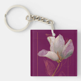Vit Magnolia Guldlinje Magenta