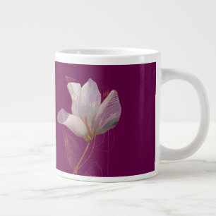 Vit Magnolia Guldlinje Magenta Jumbo Mugg