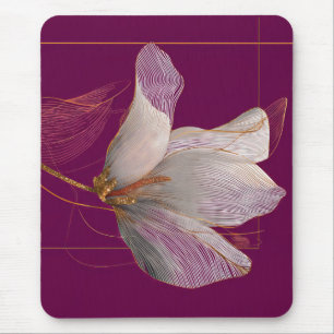 Vit Magnolia Guldlinje Magenta Musmatta