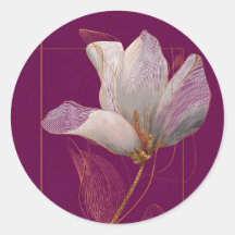 Vit Magnolia Guldlinje Magenta