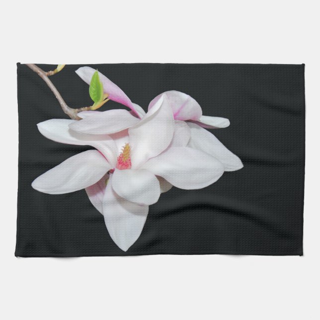 Vit Magnolia Kökshandduk (Horisontell)