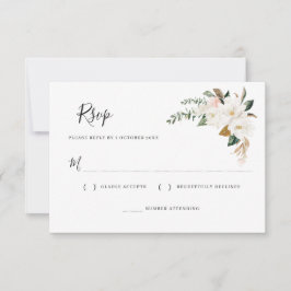 vit magnolia & rosa blomsterkort för RSVP OSA Kort