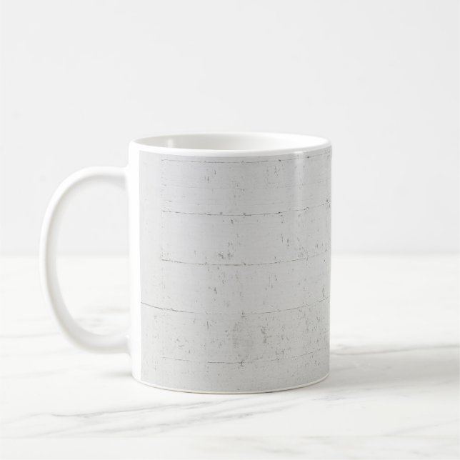 Vit målad betongbetong kaffemugg (Vänster)
