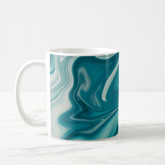 Vit målning och målning av abstrakt kaffemugg (Vänster)