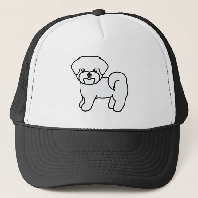 Vit malteserhund serieillustration truckerkeps (Framsida)