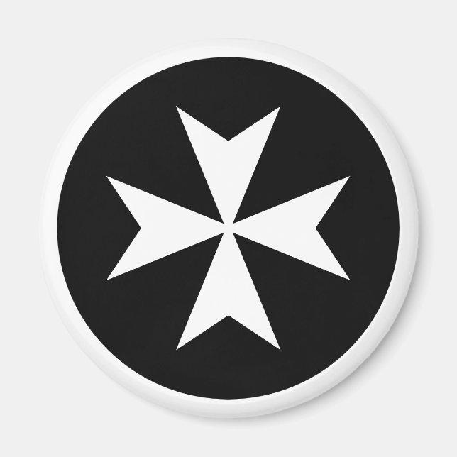 Vit Malteserkors Magnet (Framsidan)