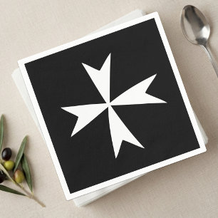 Vit malteserkors, Maltas flagga symbol / riddare Pappersservett