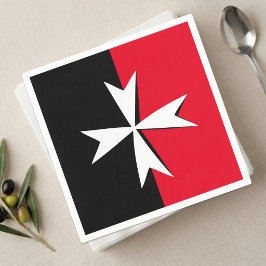 Vit malteserkors, Maltas flagga symbol / riddare Pappersservett