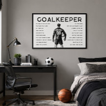 Vit Målvakt Fotboll Motiverande Väggkonst