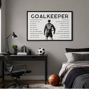 Vit Målvakt Fotboll Motiverande Väggkonst