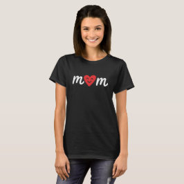 Vit mammas hjärta minimalistisk kärlek t shirt