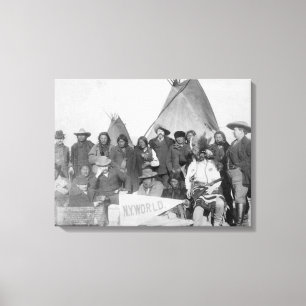 Vit man (inklusive buffelräkning) och Lakota Canvastryck