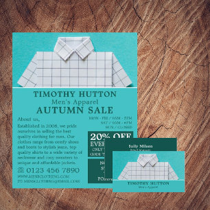 Vit, Manar, reklam för Clothing Store Reklamblad