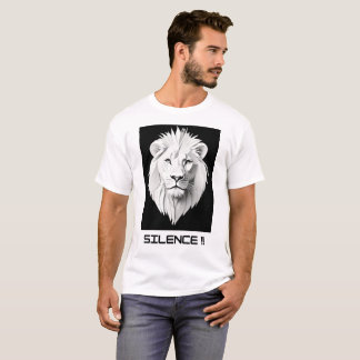 Vit manar-skjorta med lejon attityd t shirt