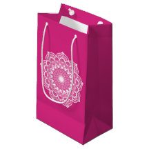 Vit Mandala på Rosa Bakgrund