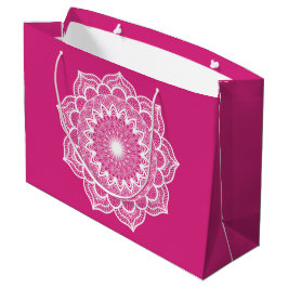 Vit Mandala på Rosa Bakgrund