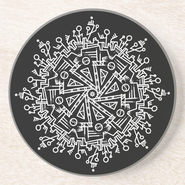 Vit Mandala Underlägg (Framsidan)