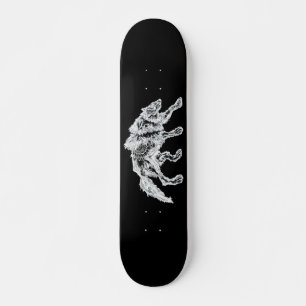 Vit Mandala-varulv med tålig tålighet Mini Skateboard Bräda 18,5 Cm