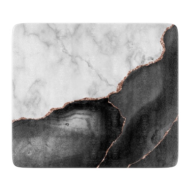 Vit marble Black Agate Ro Guld Glitter (Framsidan)