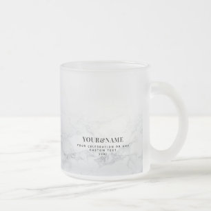 Vit Marble Bröllop Möhippa Baby Shower Namn Favor Frostad Glasmugg