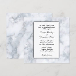 Vit marble-bröllopsinbjudan inbjudningar