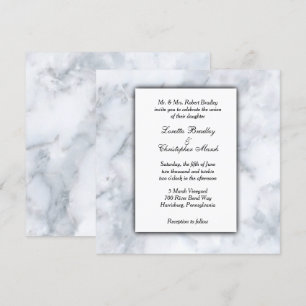 Vit marble-bröllopsinbjudan inbjudningar
