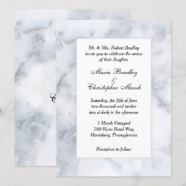 Vit marble-bröllopsinbjudan inbjudningar