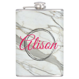 Vit marble chic Fuchsia-design, eget namn Fickplunta