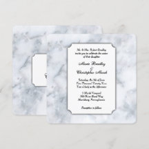 Vit marble Classy-bröllopsinbjudan