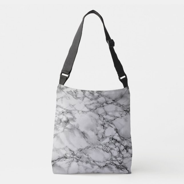 Vit marble Design Crossbody-flagga Axelväska (Framsida)