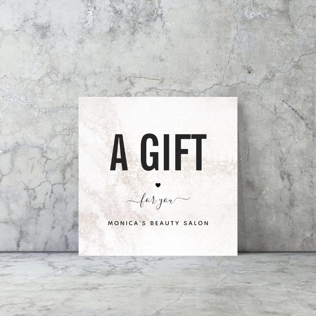 Vit marble Elegant Modern Beauty Salon Add Logotyp (Skapare uppladdad)