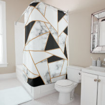 Vit marble Geometric i Guld