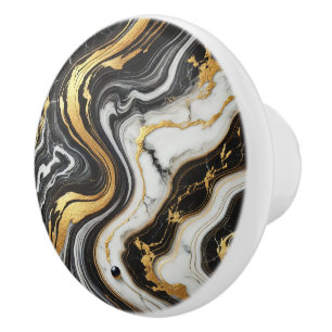 Vit marble-glam för flytande Guld Knopp