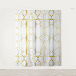Vit marble och Guld Geometric mönster