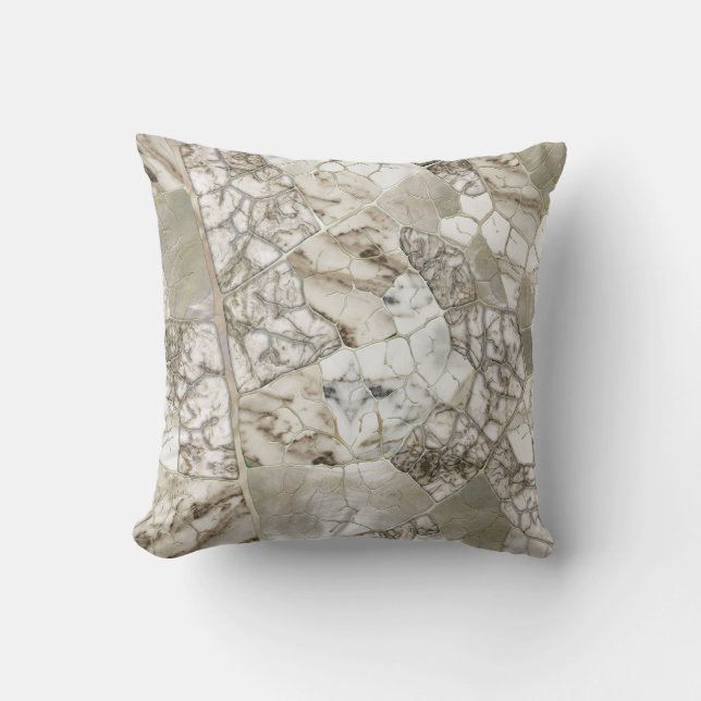 Vit marble och Pearl Löv struktur Kudde (Framsida)