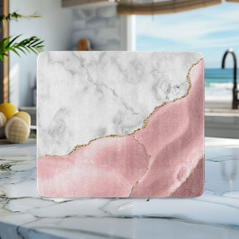 Vit marble  Rosa Agate Guld Glitter