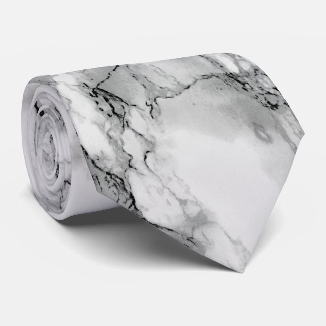 Vit marble Stone Design Neck Tie Slips (Rullad)